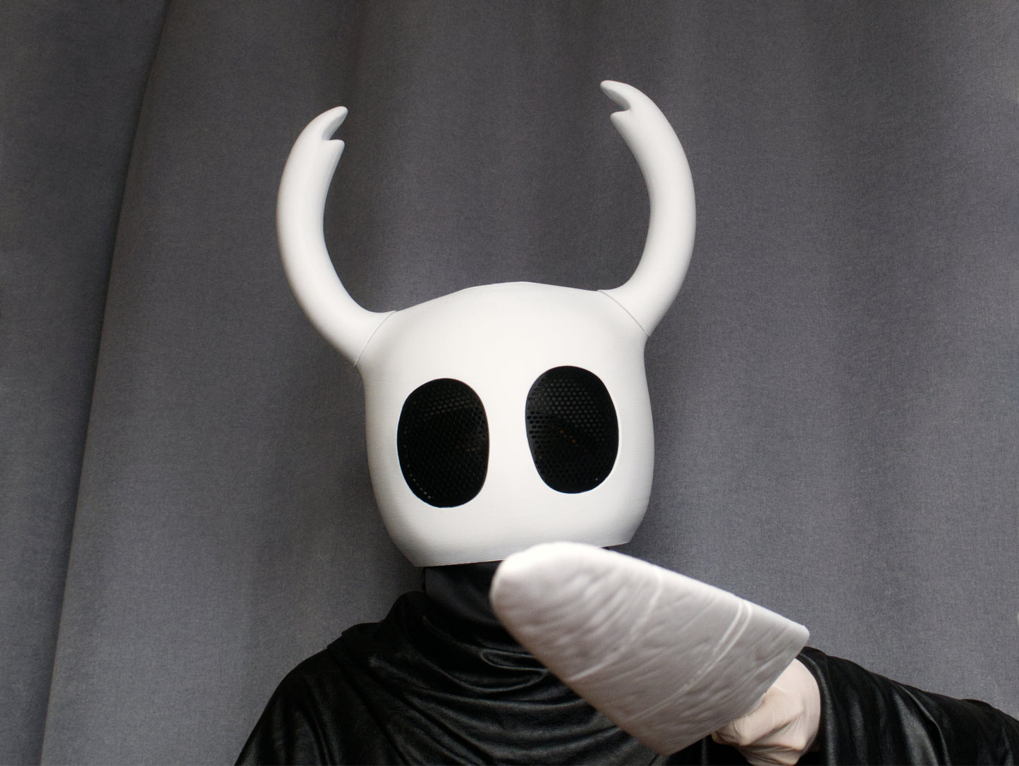 Little Ghost Mask, Knight Cosplay, Mask and nail combo, Halloween Mask