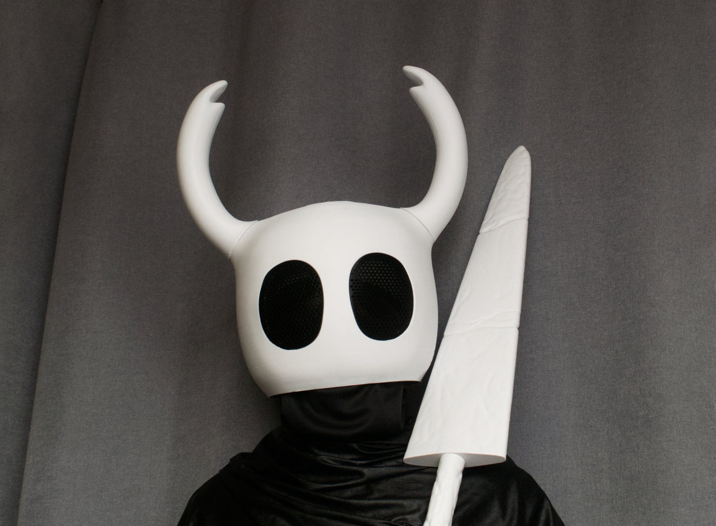 Little Ghost Mask, Knight Cosplay, Mask and nail combo, Halloween Mask