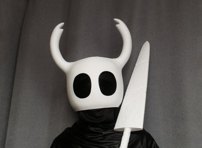 Little Ghost Mask, Knight Cosplay, Mask and nail combo, Halloween Mask