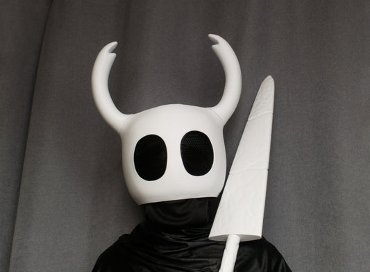 Little Ghost Mask, Knight Cosplay, Mask and nail combo, Halloween Mask