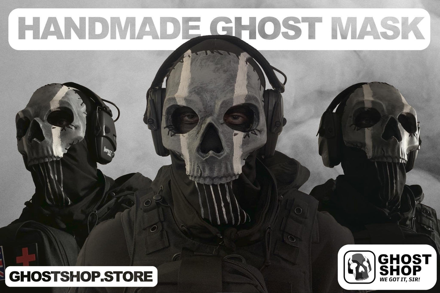 Masque intégral de Ghost - Cosplay du masque d'opérateur Ghost V1